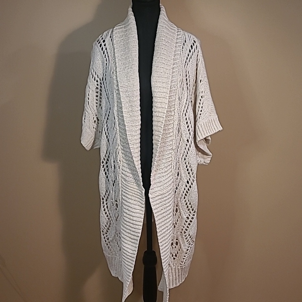 OLD NAVY Chunky Knit Open Front Short Sleeve Cardigan, Size XXL